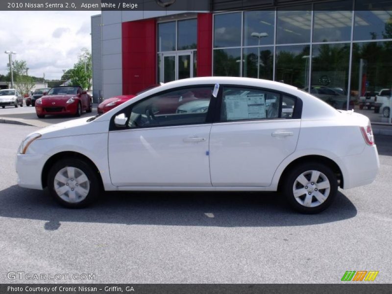 Aspen White / Beige 2010 Nissan Sentra 2.0