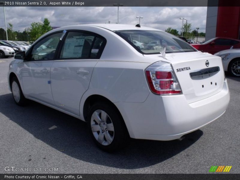 Aspen White / Beige 2010 Nissan Sentra 2.0