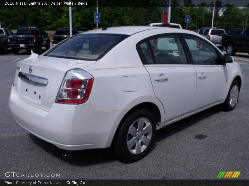 Aspen White / Beige 2010 Nissan Sentra 2.0