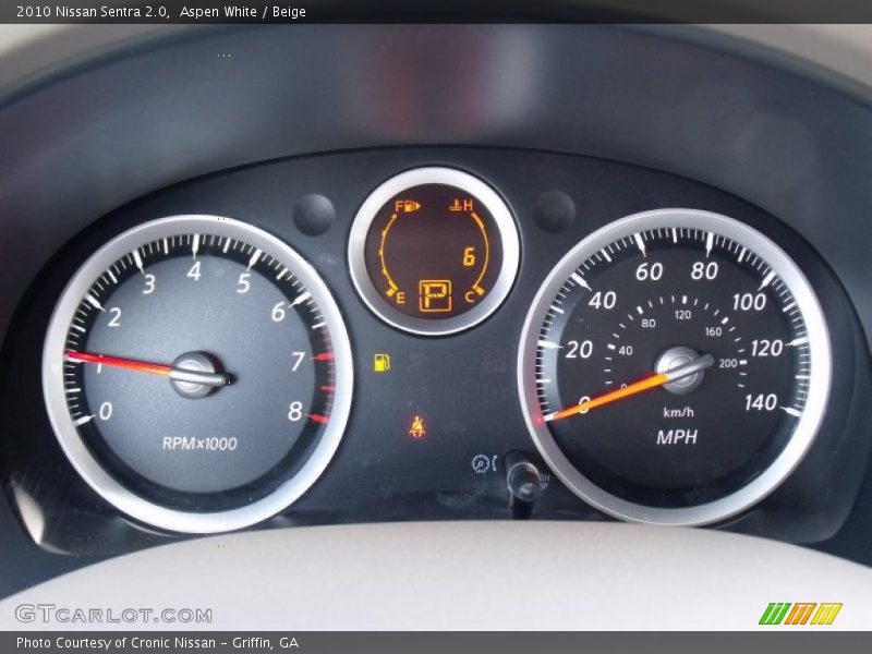 Aspen White / Beige 2010 Nissan Sentra 2.0