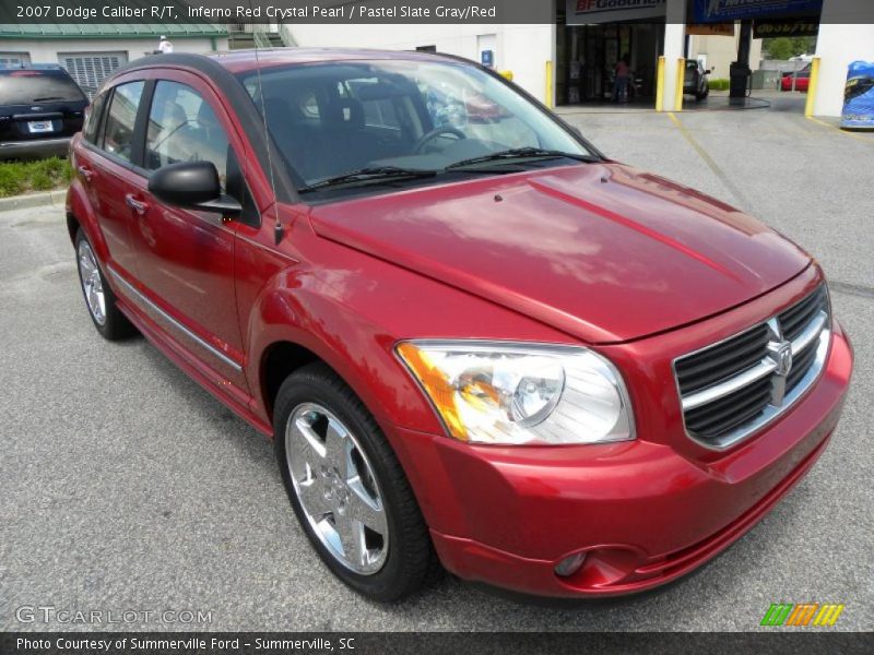 Inferno Red Crystal Pearl / Pastel Slate Gray/Red 2007 Dodge Caliber R/T