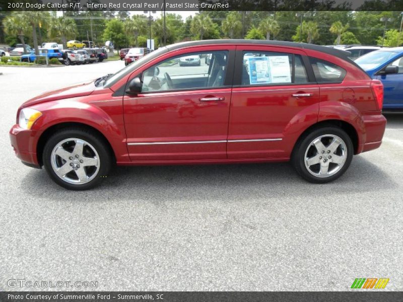Inferno Red Crystal Pearl / Pastel Slate Gray/Red 2007 Dodge Caliber R/T