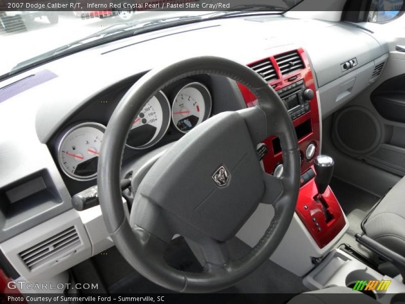 Inferno Red Crystal Pearl / Pastel Slate Gray/Red 2007 Dodge Caliber R/T