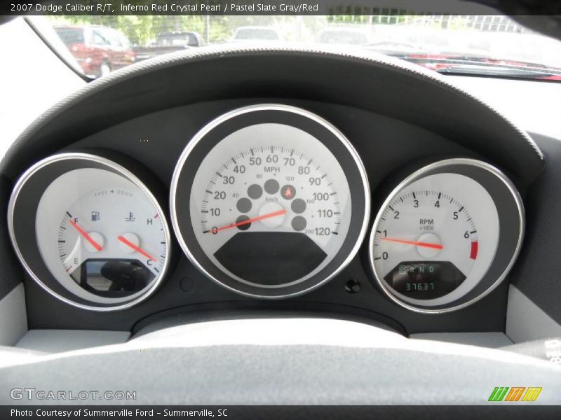 Inferno Red Crystal Pearl / Pastel Slate Gray/Red 2007 Dodge Caliber R/T