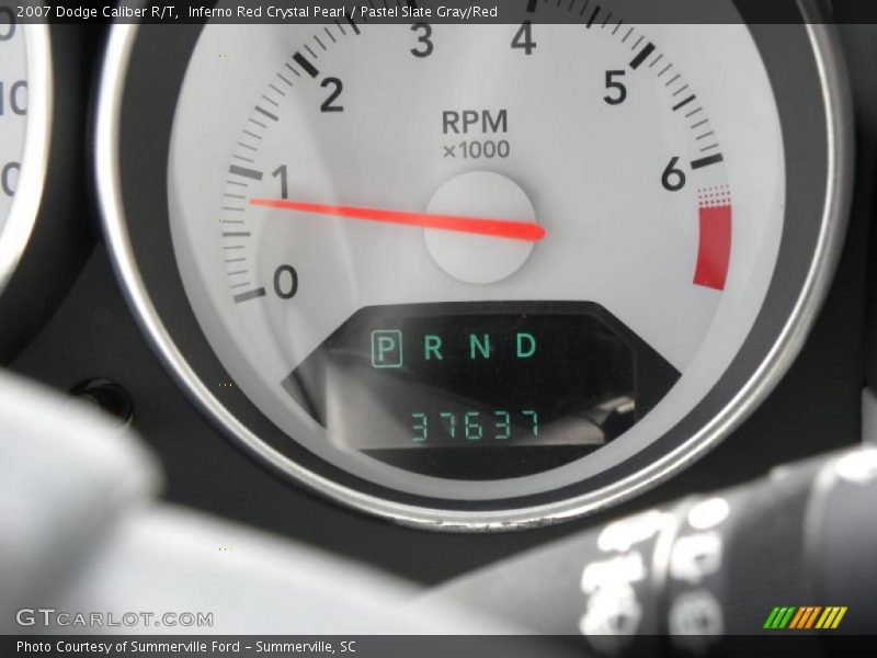 Inferno Red Crystal Pearl / Pastel Slate Gray/Red 2007 Dodge Caliber R/T