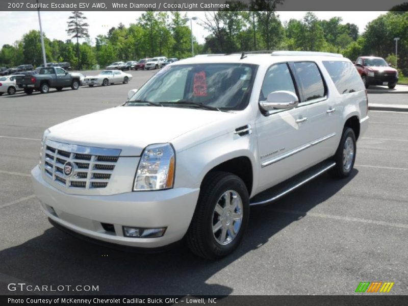 White Diamond / Cocoa/Light Cashmere 2007 Cadillac Escalade ESV AWD