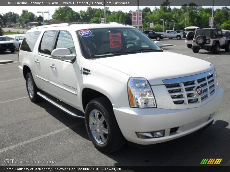 White Diamond / Cocoa/Light Cashmere 2007 Cadillac Escalade ESV AWD