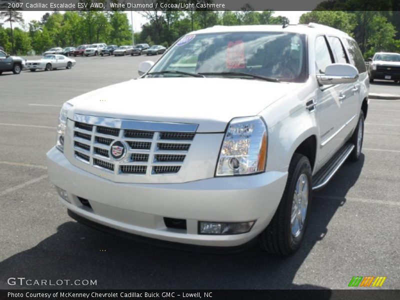 White Diamond / Cocoa/Light Cashmere 2007 Cadillac Escalade ESV AWD