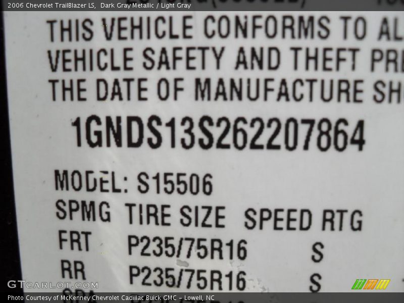 Dark Gray Metallic / Light Gray 2006 Chevrolet TrailBlazer LS