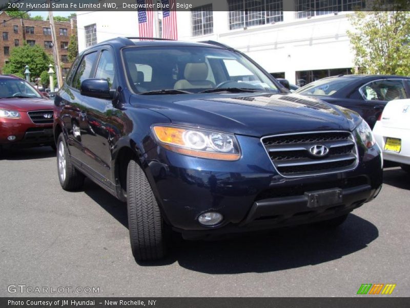 Deepwater Blue / Beige 2007 Hyundai Santa Fe Limited 4WD