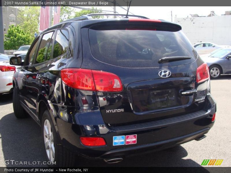 Deepwater Blue / Beige 2007 Hyundai Santa Fe Limited 4WD