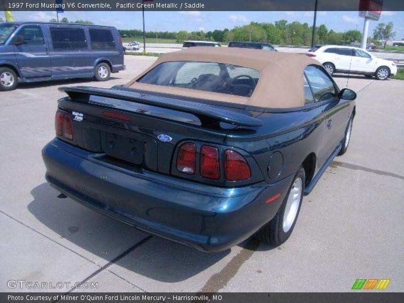 Pacific Green Metallic / Saddle 1997 Ford Mustang V6 Convertible