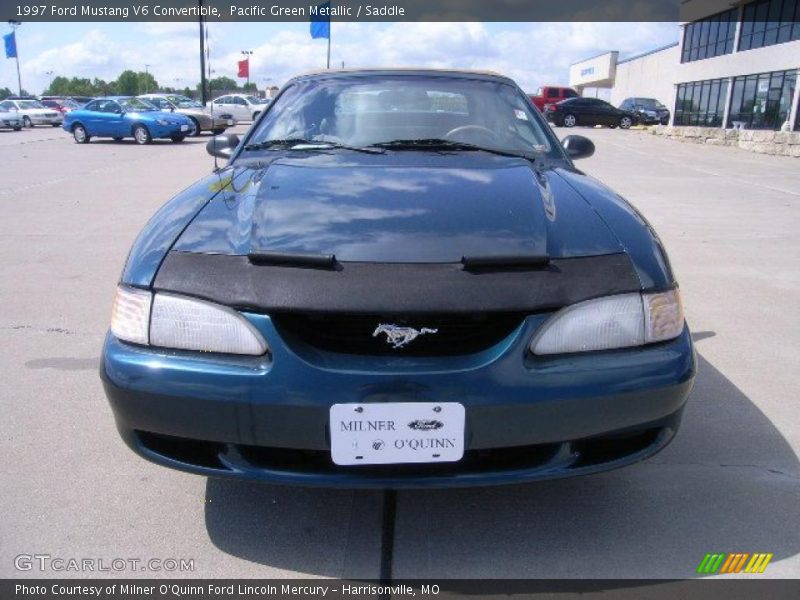 Pacific Green Metallic / Saddle 1997 Ford Mustang V6 Convertible