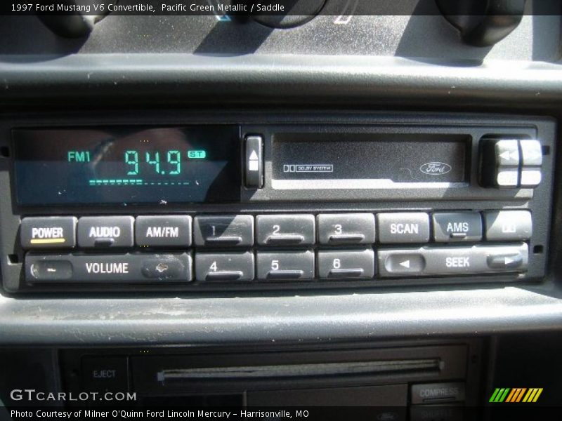Pacific Green Metallic / Saddle 1997 Ford Mustang V6 Convertible