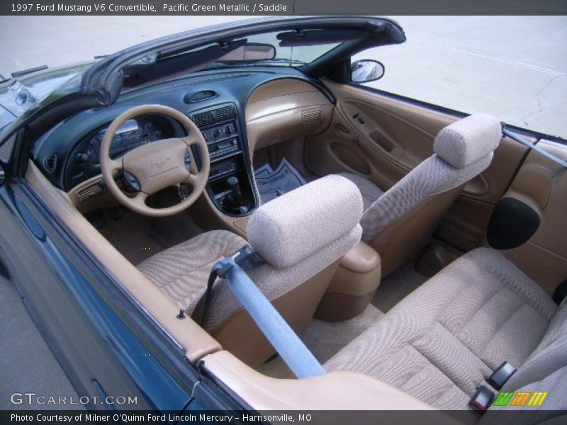 Pacific Green Metallic / Saddle 1997 Ford Mustang V6 Convertible