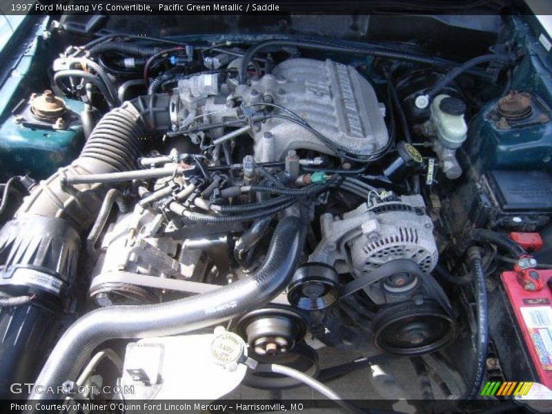 Pacific Green Metallic / Saddle 1997 Ford Mustang V6 Convertible