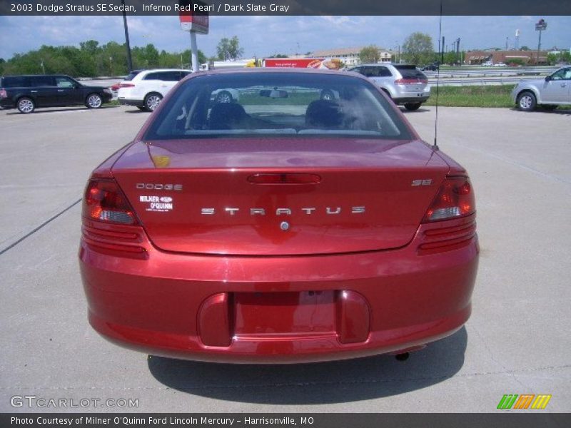Inferno Red Pearl / Dark Slate Gray 2003 Dodge Stratus SE Sedan