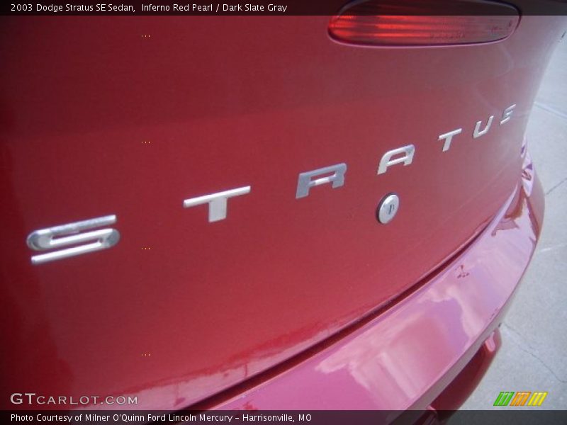 Inferno Red Pearl / Dark Slate Gray 2003 Dodge Stratus SE Sedan