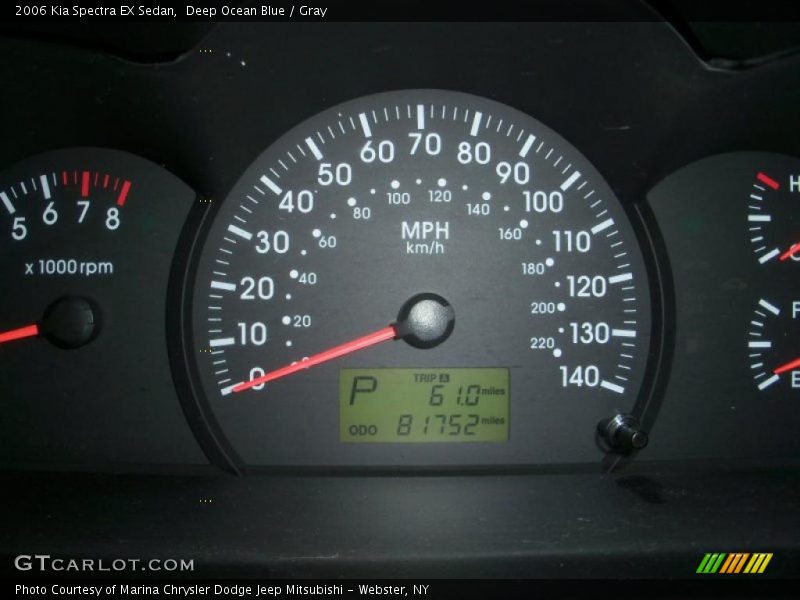 Deep Ocean Blue / Gray 2006 Kia Spectra EX Sedan