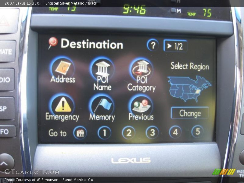 Tungsten Silver Metallic / Black 2007 Lexus ES 350