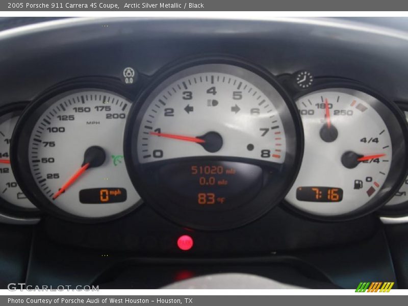 Arctic Silver Metallic / Black 2005 Porsche 911 Carrera 4S Coupe