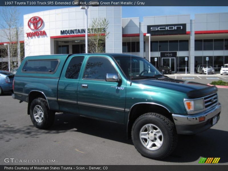 Sierra Green Pearl Metallic / Gray 1997 Toyota T100 Truck SR5 Extended Cab 4x4