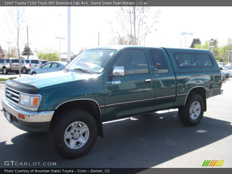 Sierra Green Pearl Metallic / Gray 1997 Toyota T100 Truck SR5 Extended Cab 4x4