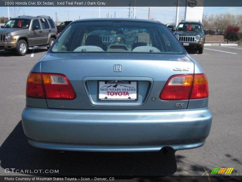 Iced Teal Pearl / Dark Gray 2000 Honda Civic EX Sedan