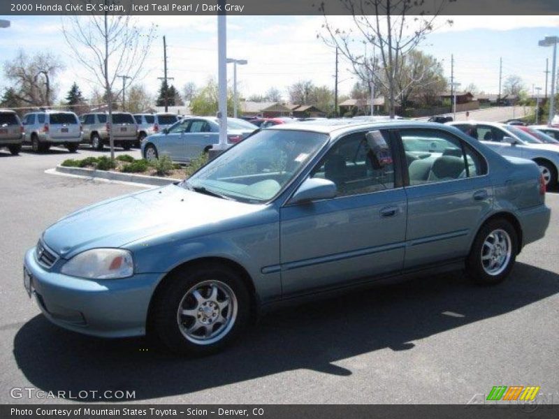 Iced Teal Pearl / Dark Gray 2000 Honda Civic EX Sedan