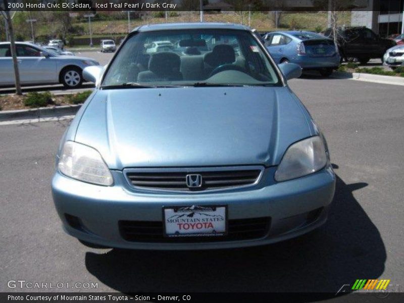 Iced Teal Pearl / Dark Gray 2000 Honda Civic EX Sedan