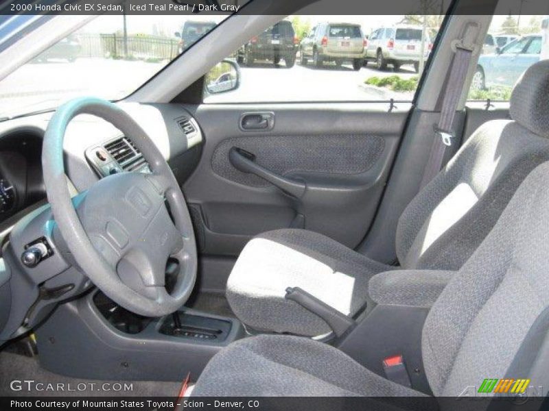 Iced Teal Pearl / Dark Gray 2000 Honda Civic EX Sedan