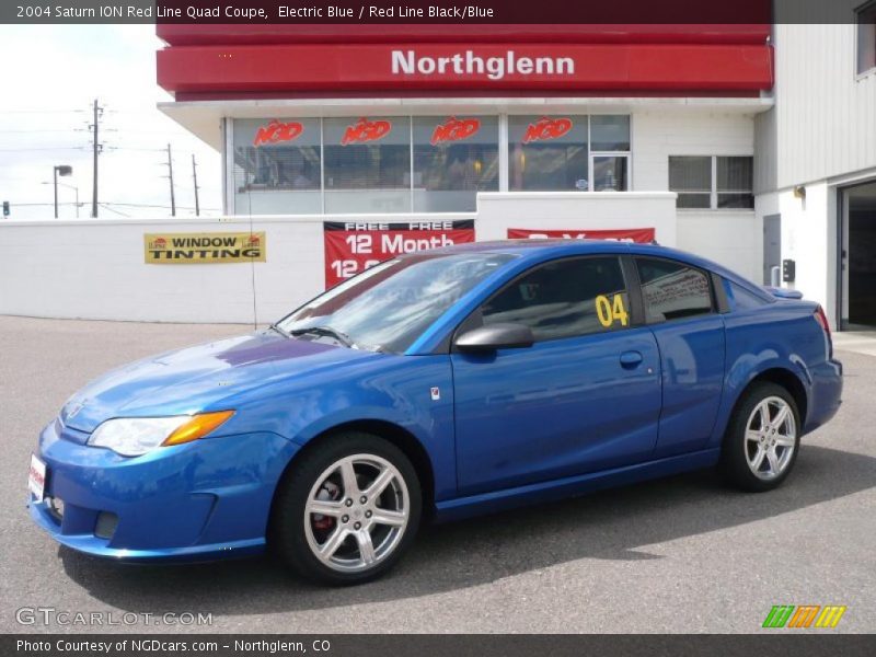 Electric Blue / Red Line Black/Blue 2004 Saturn ION Red Line Quad Coupe