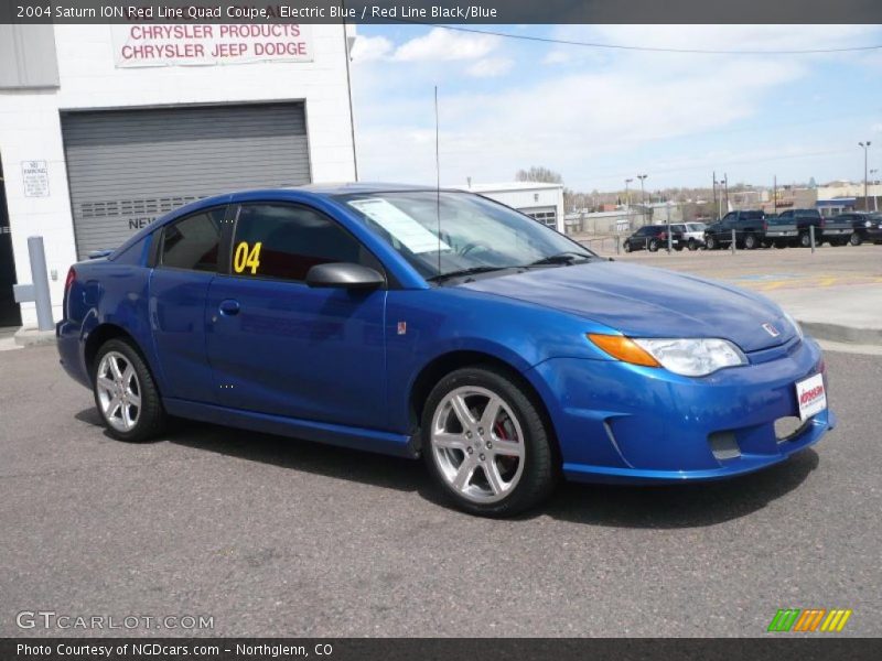 Electric Blue / Red Line Black/Blue 2004 Saturn ION Red Line Quad Coupe