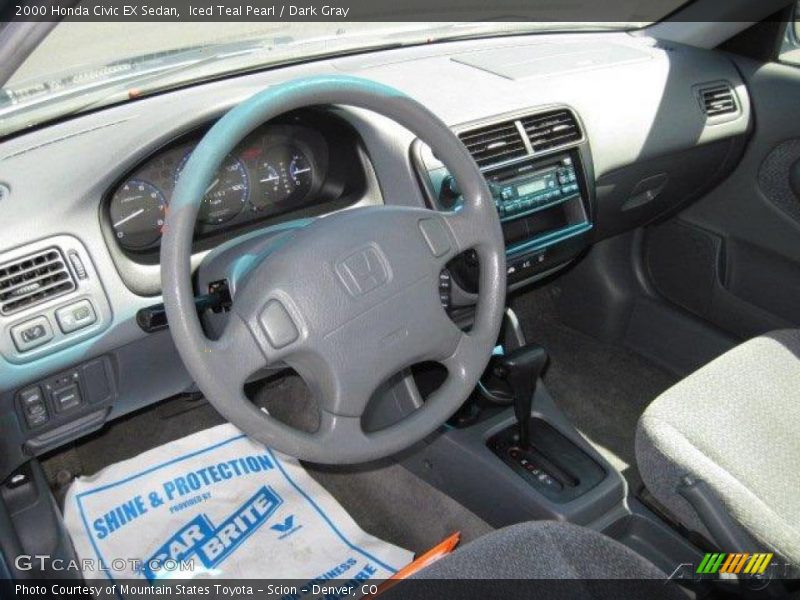 Iced Teal Pearl / Dark Gray 2000 Honda Civic EX Sedan