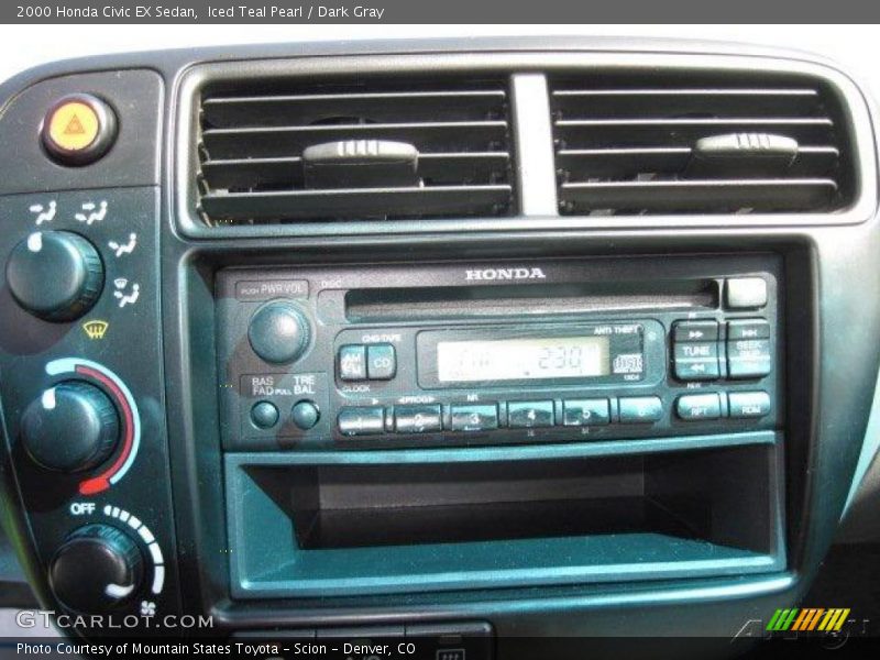 Iced Teal Pearl / Dark Gray 2000 Honda Civic EX Sedan
