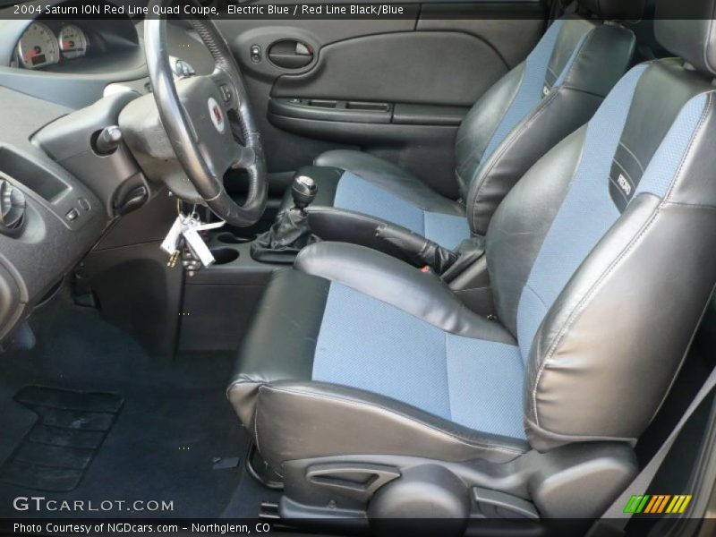 Electric Blue / Red Line Black/Blue 2004 Saturn ION Red Line Quad Coupe