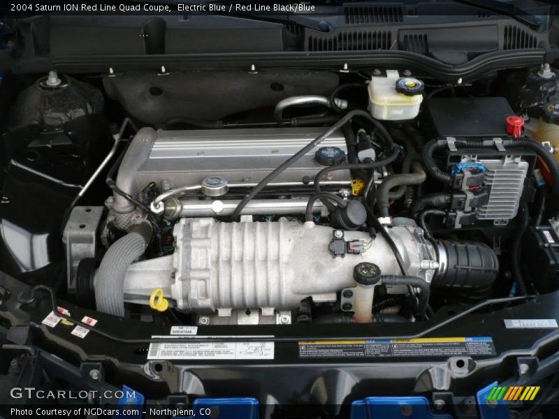 Electric Blue / Red Line Black/Blue 2004 Saturn ION Red Line Quad Coupe