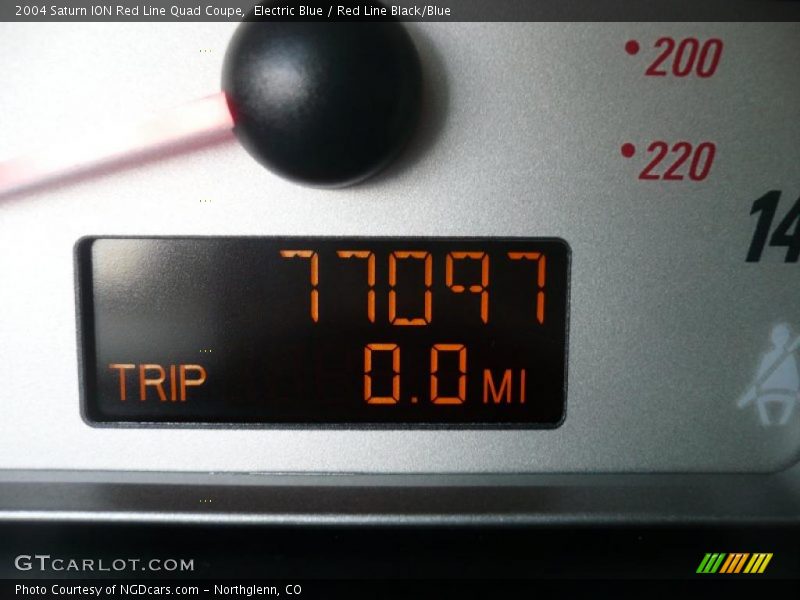Electric Blue / Red Line Black/Blue 2004 Saturn ION Red Line Quad Coupe