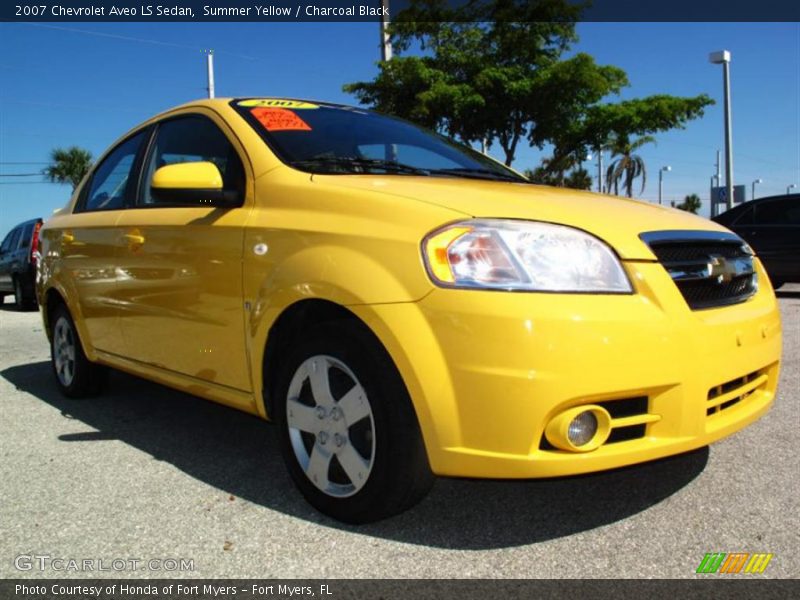 Summer Yellow / Charcoal Black 2007 Chevrolet Aveo LS Sedan