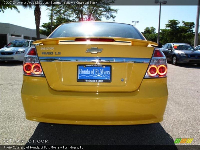 Summer Yellow / Charcoal Black 2007 Chevrolet Aveo LS Sedan