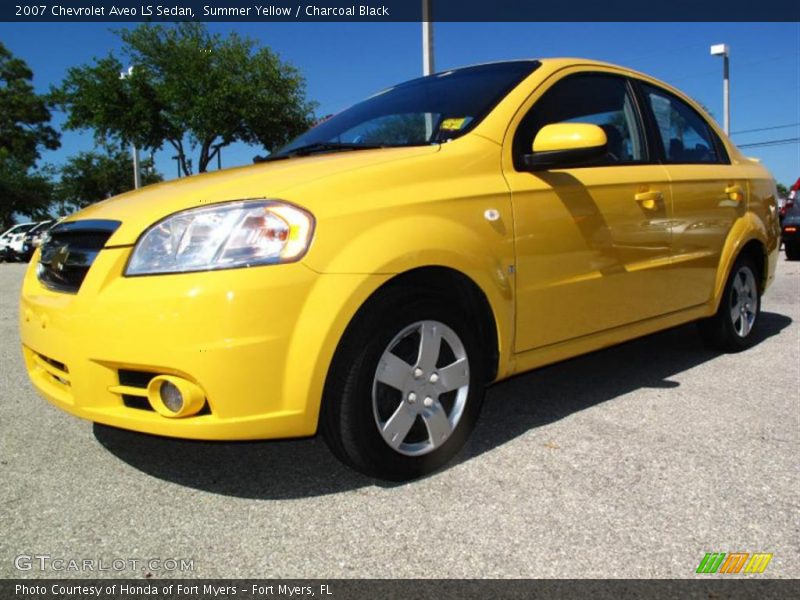 Summer Yellow / Charcoal Black 2007 Chevrolet Aveo LS Sedan