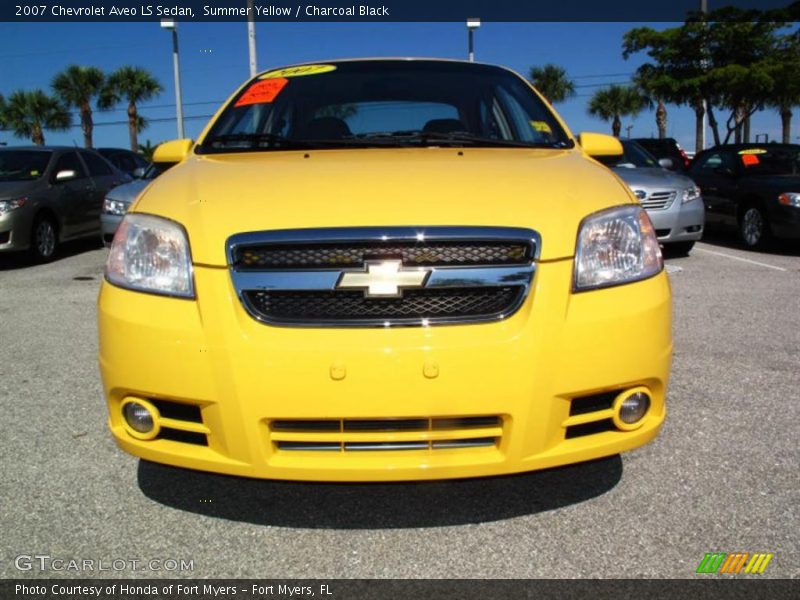 Summer Yellow / Charcoal Black 2007 Chevrolet Aveo LS Sedan