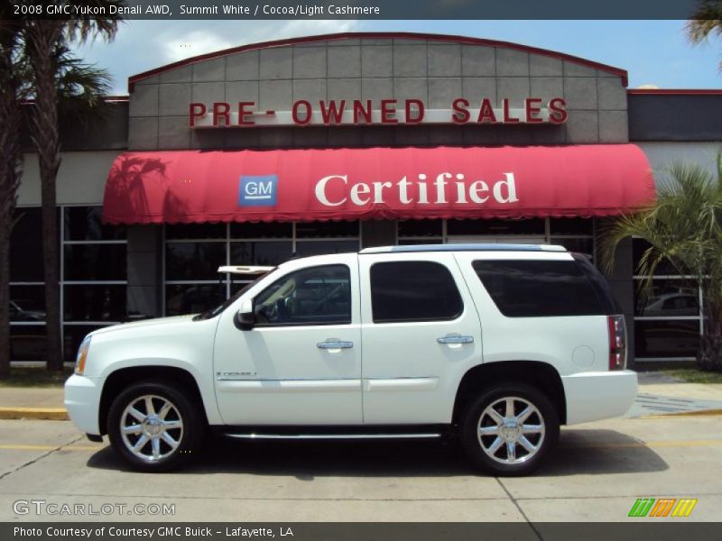 Summit White / Cocoa/Light Cashmere 2008 GMC Yukon Denali AWD