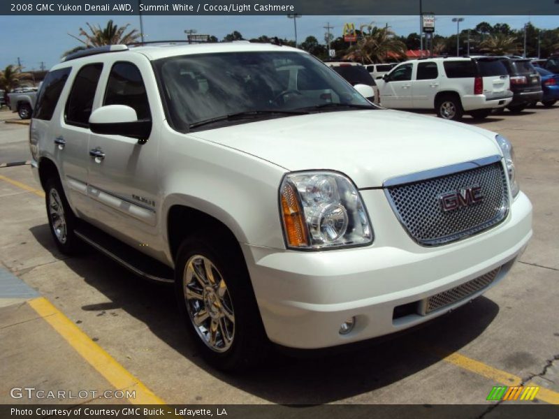 Summit White / Cocoa/Light Cashmere 2008 GMC Yukon Denali AWD