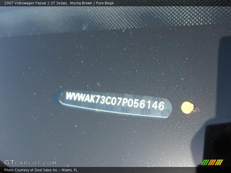 Mocha Brown / Pure Beige 2007 Volkswagen Passat 2.0T Sedan