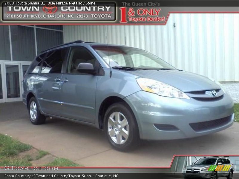 Blue Mirage Metallic / Stone 2008 Toyota Sienna LE