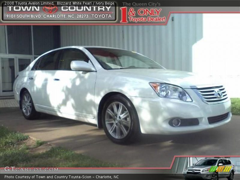 Blizzard White Pearl / Ivory Beige 2008 Toyota Avalon Limited