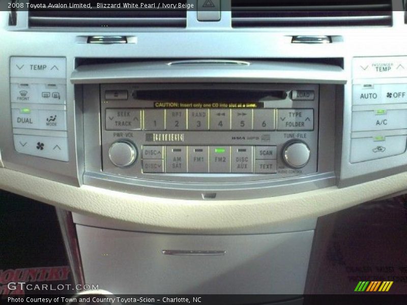 Blizzard White Pearl / Ivory Beige 2008 Toyota Avalon Limited
