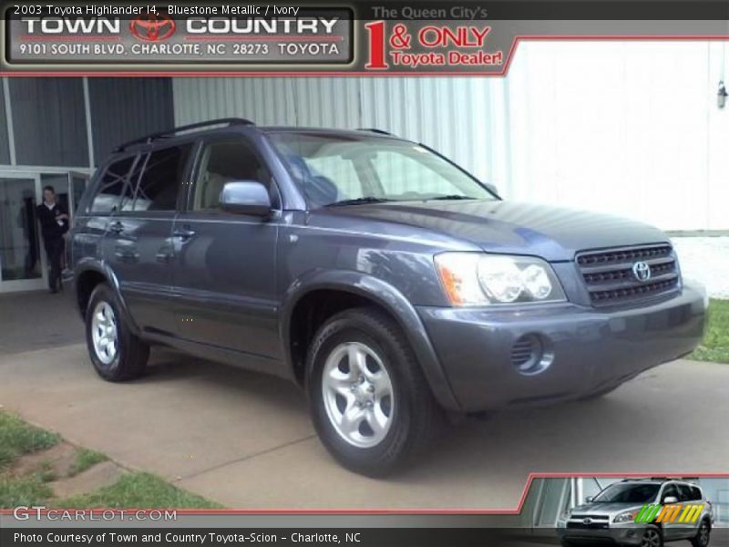 Bluestone Metallic / Ivory 2003 Toyota Highlander I4