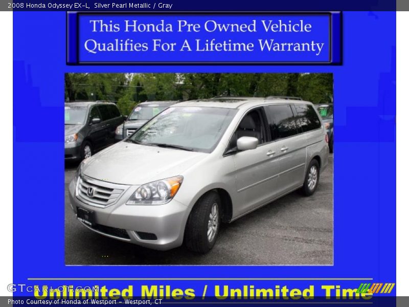 Silver Pearl Metallic / Gray 2008 Honda Odyssey EX-L